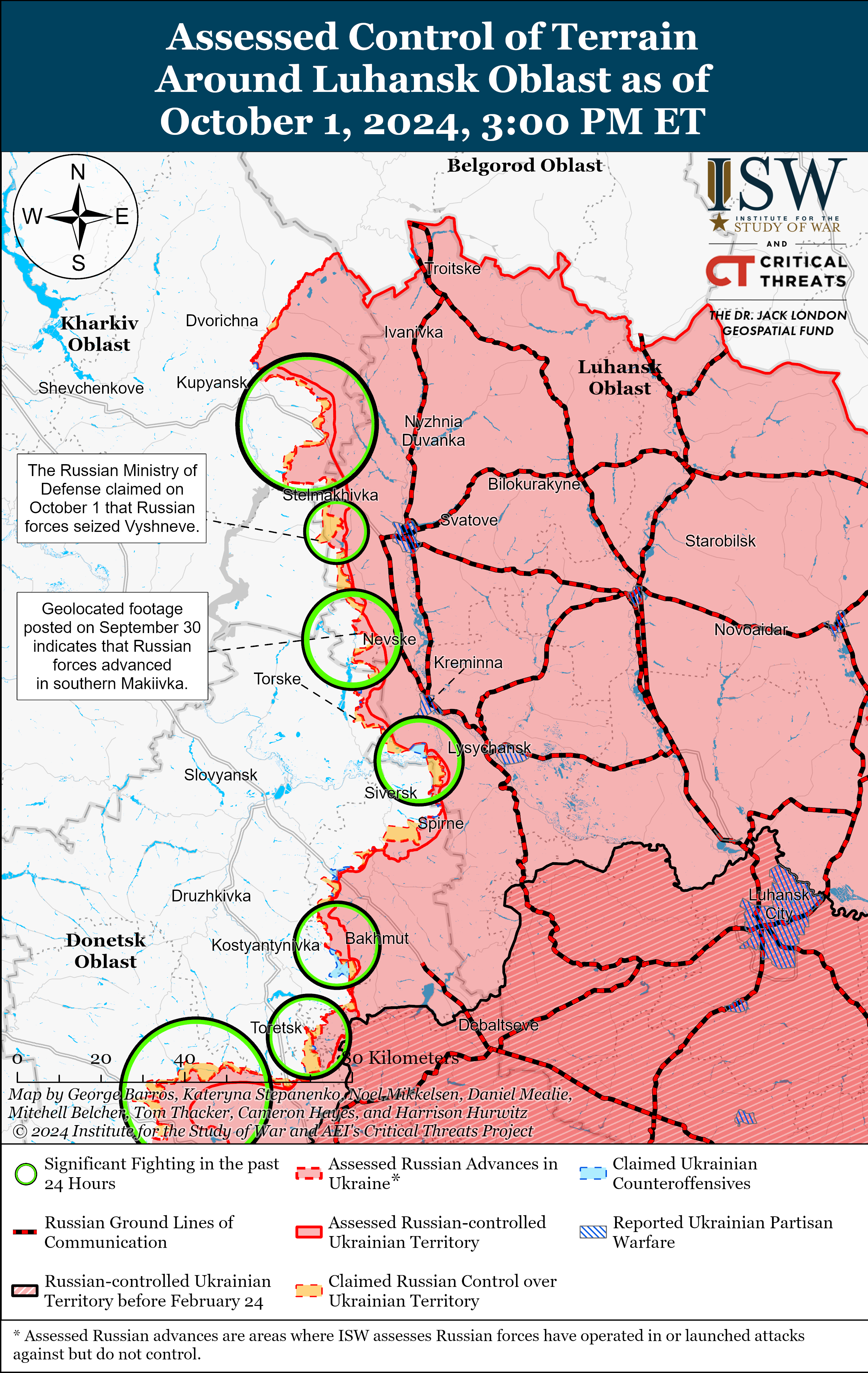 Росіяни просунулися під Покровськом і несуттєво - ще на трьох напрямках: карти ISW